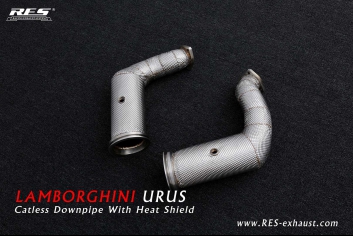 All SS304 / Decat Downpipe With Heat Shield 